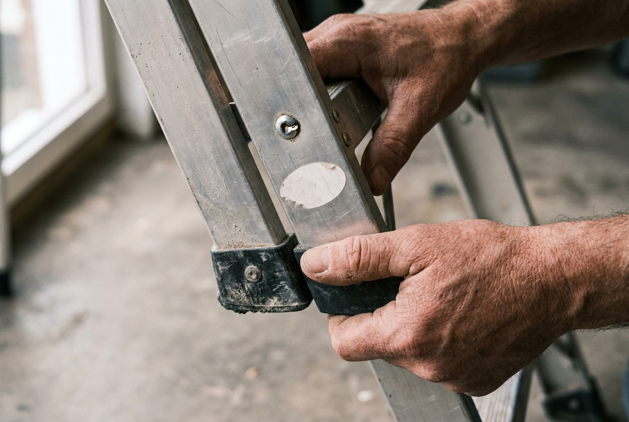 Detailprüfung an Leiterholm und Beschlag