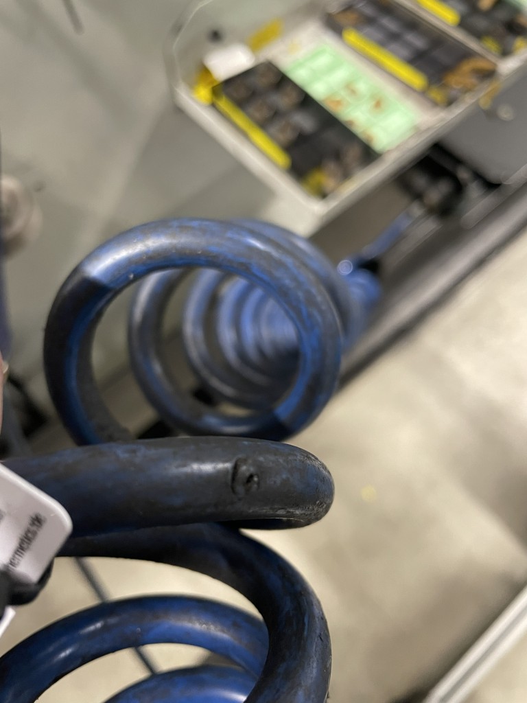 Druckluftschlauch mit Hitzeschaden